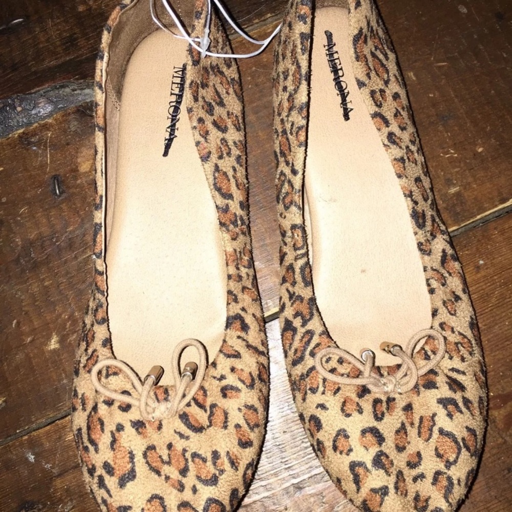 Woman's Sz 6 Merona Leopard Print‎ Flats Ballet NEW